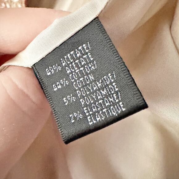 Lafayette 148 New York Tan Gold Metallic Pink Floral Short Blazer Women’s Size 6 - Picture 7 of 14